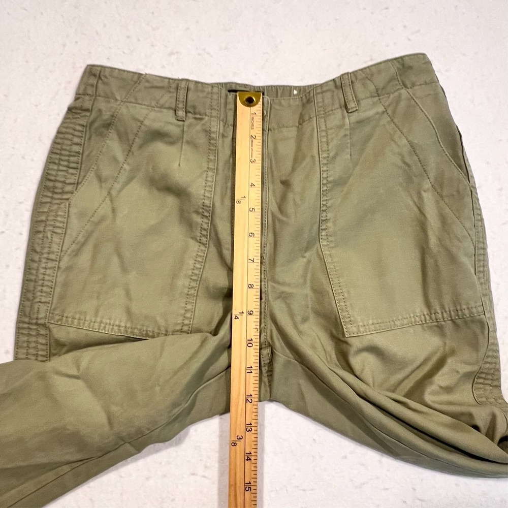 Talbots Slim‎ Cargo Pants Canvas Cotton Elastic Waist Green Size 8P Petite 30x25 - Picture 5 of 13